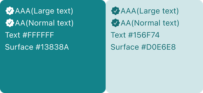 Accessibility guidance and contrast notes.