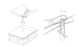 Canopy detail drawing showing the tensile membrane edge and connection logic.